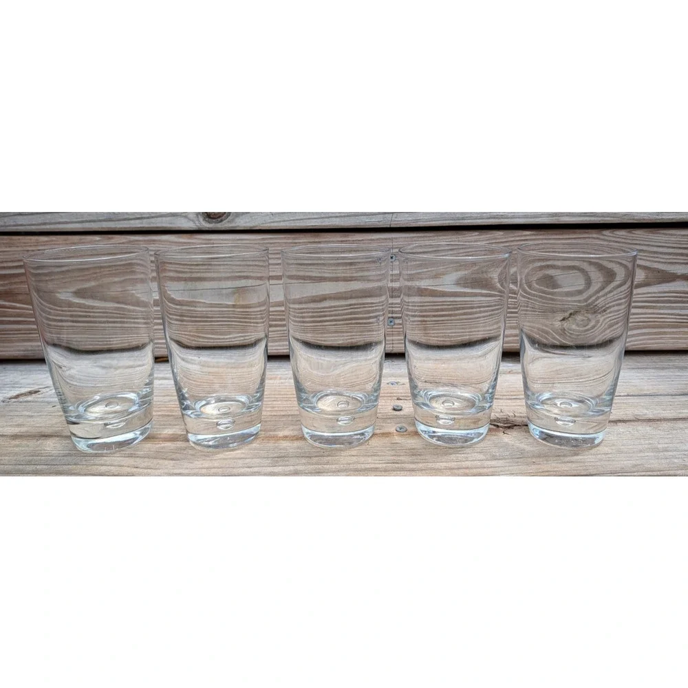 Bormioli Rocco Luna Cooler Bubble Glasses Clear 16 oz Tumbler Italy Set of 5